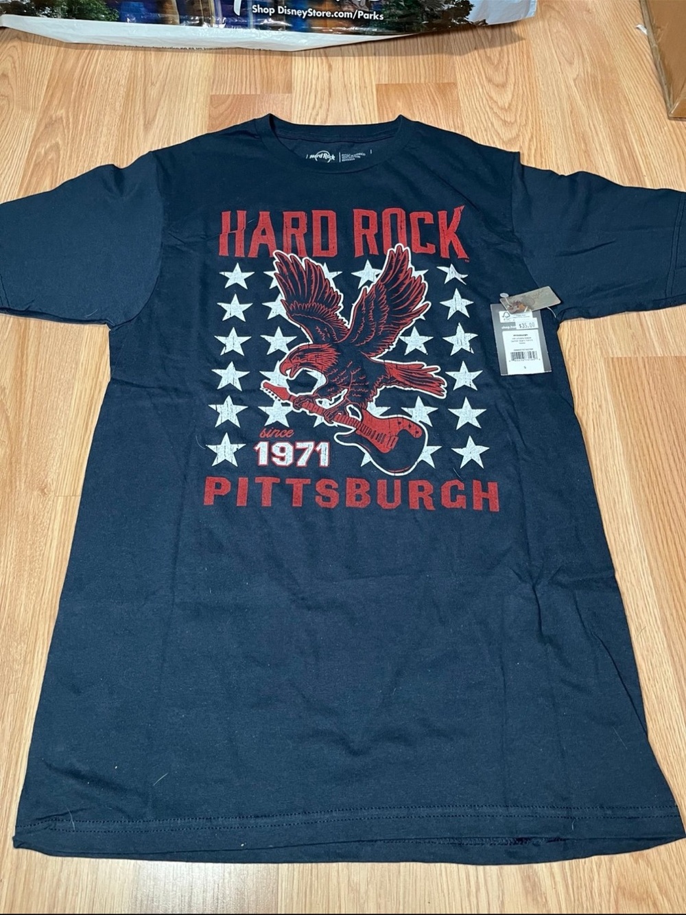 Hard Rock Cafe Pittsburgh Eagle Guitar Stars Unisex Shirt Size S New With Tags